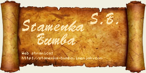 Stamenka Bumba vizit kartica